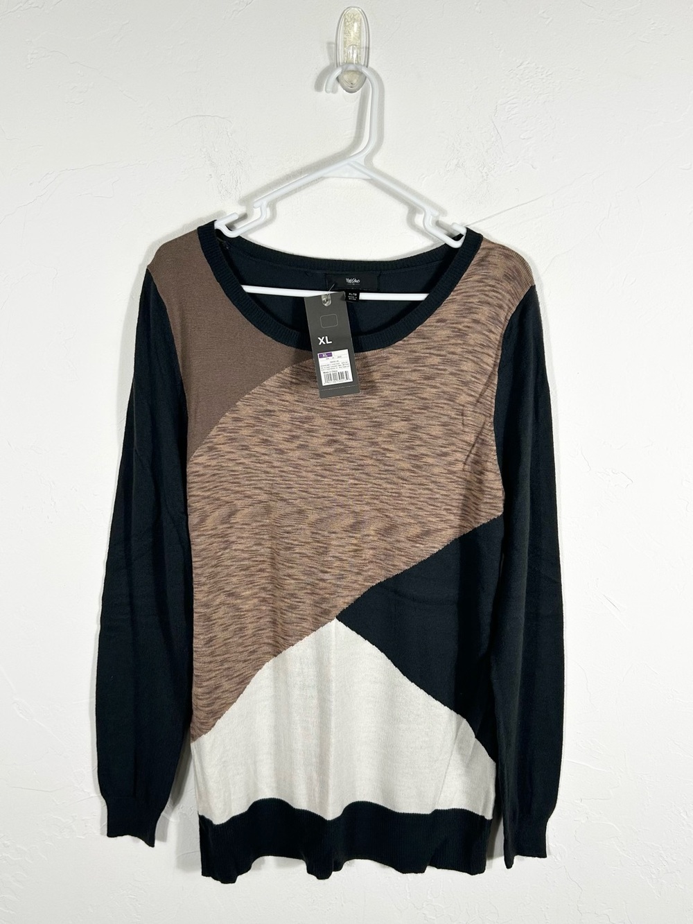Mossimo NWT Abstract Geometric Colorblock Pullover Sweater XL